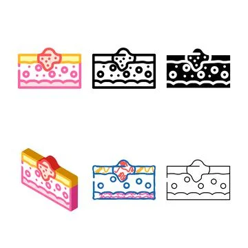Abstract problem skin disease color icon vector multistyle Stock Illustration