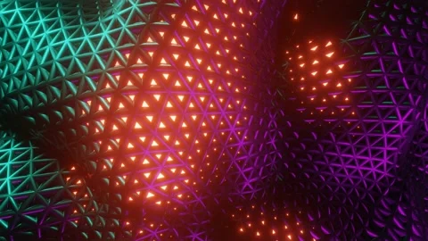 Abstract procedural digital matter geometric pattern wave background animation l Stock Footage 232291752