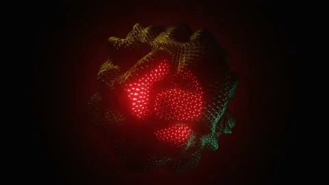 Abstract procedural digital matter geometric pattern wave background animation l Stock Footage 232291753