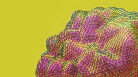 Abstract procedural digital matter geometric pattern wave background animation l Stock Footage 232291779