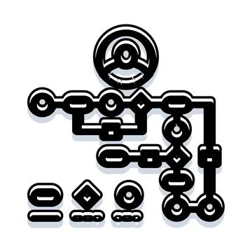 Abstract process flow chart icon diagram 스톡 일러스트