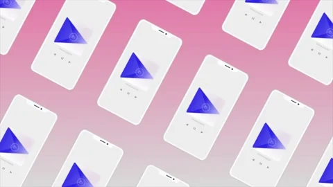 Abstract process of a new smartphone application development. Motion. Concept of Stock Footage 162401299