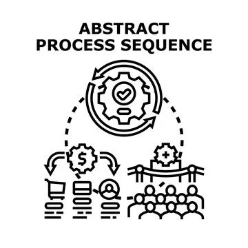Abstract process sequence vector illustration concept Stock Illustration