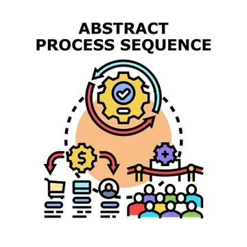 Abstract process sequence vector illustration concept Stock Illustration