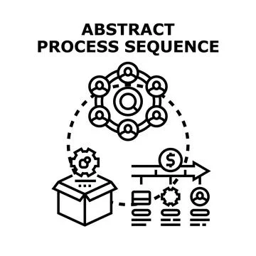 Abstract process sequence vector representing business workflow development Stockillustratie