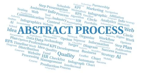 Abstract Process typography word cloud create with the text only. Stock Illustration