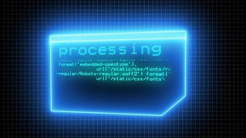 Abstract processing digital high tech hexagons concept background. Illustrazione stock