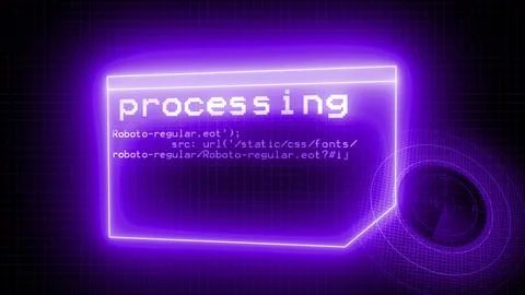 Abstract processing digital high tech hexagons concept background. Illustrazione stock