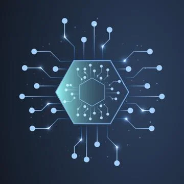 Abstract processor chip Stock Illustration