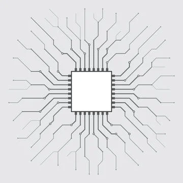 Abstract processor, computer digital chip, printed circuit board. Artificial イラスト素材
