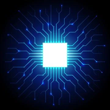 Abstract processor, computer digital chip, printed circuit board. Artificial Stockillustratie