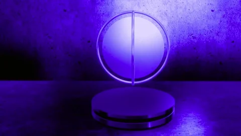 Abstract product display with glowing circle and dark blue lighting motion Stock-Footage 341801428