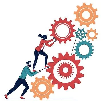 Abstract productivity illustration, efficient workflow design. Stock Illustration