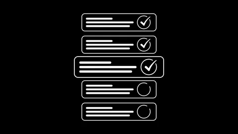 Abstract professional using digital checklist interface with check mark ico.. Vídeos de archivo 334229770