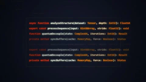Abstract Programming Code on Dark Digital Background, Futuristic Technology.. Stock Footage 348411964