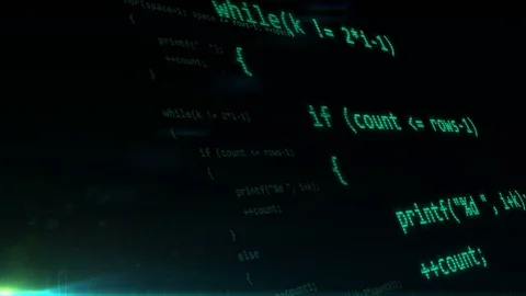 Abstract programming code with digital glitch Stock Footage 73931213