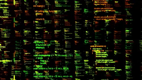 Abstract programming code on digital screen. Animation. Code language in a form Stock Footage 149824505