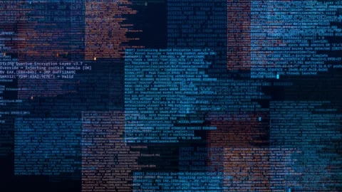 Abstract Programming Code Interface with Scrolling Terminal Data 스톡 동영상 331433120