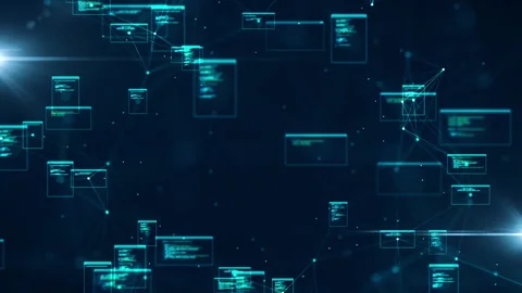 Abstract programming code technology concept digital data connected glowing.. Stock Footage 297439671