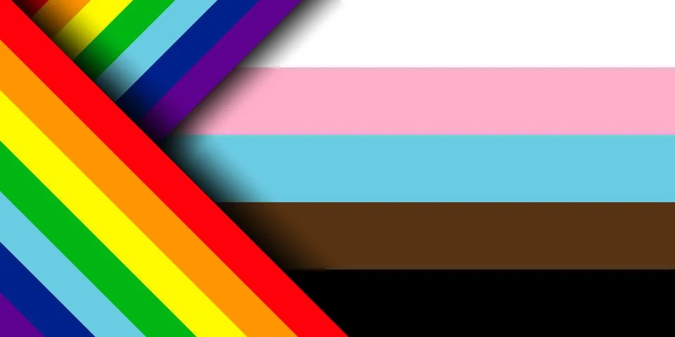 Abstract progress pride flag background. Vibrant overlapping rainbow stripes Stock Illustration