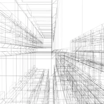 Abstract project blueprint 3d rendering Stock Illustration