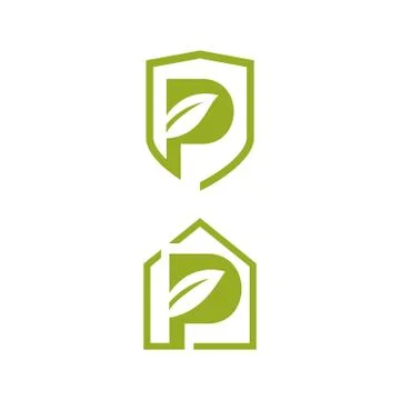 Abstract protected green building logo vector sign simbol icon illustrations Ilustración de archivo