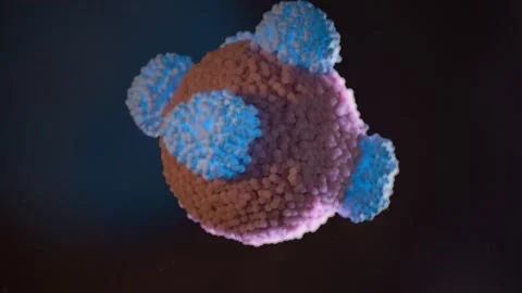 Abstract Protein Like Blue Particles Crashed onto Bigger System Stock Footage 301211331