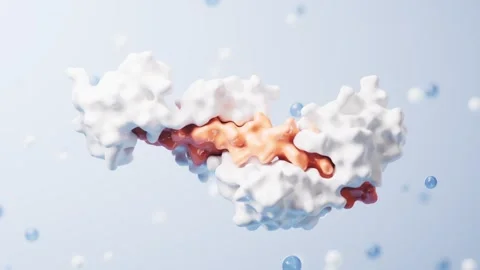 Abstract protein structure 3d animation showing molecular binding and medic.. Stock Footage 327342594