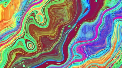 Abstract psychedelic animation of different bright neon colors. Motion and blur Stock Footage 161071889
