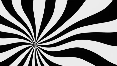 Abstract psychedelic animation of lines and shapes in black and white Stock Footage 203367284