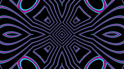 Abstract psychedelic animation of lines and shapes in color as a background Stock Footage 204788798