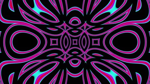Abstract psychedelic animation of lines and shapes in color as a background Stock Footage 204788975