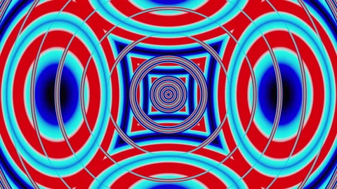 Abstract psychedelic animation of lines and shapes in color as a background Stock Footage 204788981