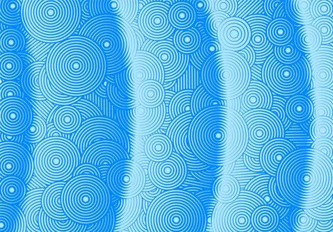 Abstract psychedelic background with circles and lines of various widths in Stock Illustration
