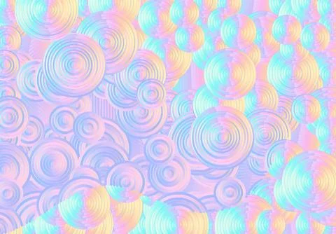 Abstract psychedelic background with circles and lines of various widths in イラスト素材