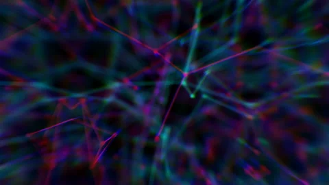 Abstract psychedelic background. Depth of field settings. Glowing lines Stock Footage 114310660