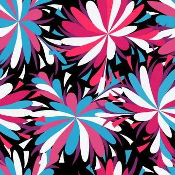 Abstract psychedelic beautiful flower seamless background Stock-Illustration