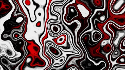 Abstract Psychedelic Black and Red, Liquid Gradient Color Shapes. Stock Footage 261137629