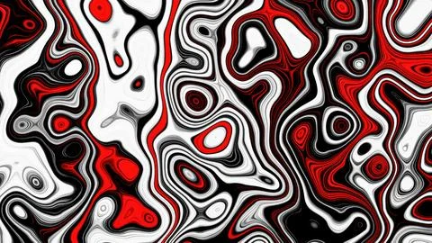 Abstract Psychedelic Black and Red, Liquid Gradient Color Shapes. Graphic D.. Stock Illustration