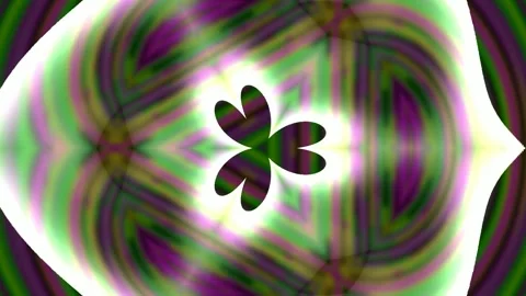 Abstract psychedelic butterfly flying through vibrant flowing neon energy art Stock Footage 336263812