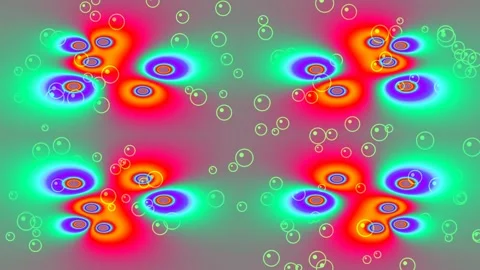 Abstract Psychedelic Butterfly Swirls with Bubbles - Colorful Digital Art B.. Stock Footage 332503333