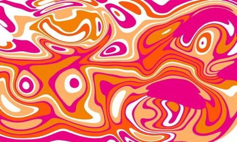 Abstract Psychedelic Camouflage Wavy Liquid Tie Dye Marble Brush Strokes Se.. Stock Illustration