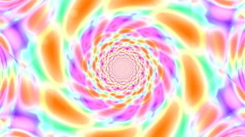 Abstract psychedelic color vortex tunnel loop, energetic background for desig Stock Footage 335467309
