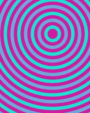 Abstract Psychedelic Concentric Circle Pattern Background with Vibrant Pink.. 스톡 일러스트