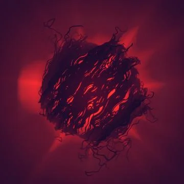 Abstract psychedelic dark lines surrounded by colored mist. 3d rendering 스톡 일러스트