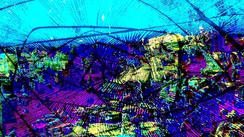 Abstract psychedelic digital art featuring intricate spiral patterns and vibrant Stock Illustration