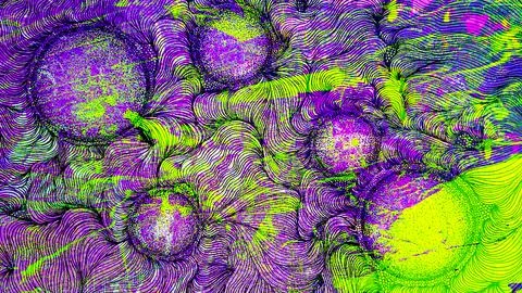 Abstract psychedelic digital artwork featuring swirling line patterns in vibrant 스톡 일러스트