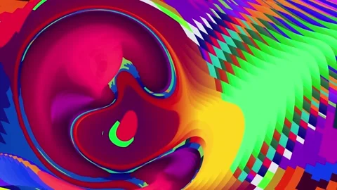 Abstract psychedelic fluid colorful background for summer music and art festival Stock Footage 264017674