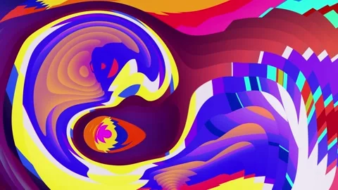 Abstract psychedelic fluid colorful background for summer music and art festival Stock Footage 264017709