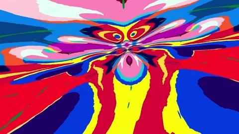 Abstract psychedelic fluid colorful background for summer music and art festival Stock Footage 277253788